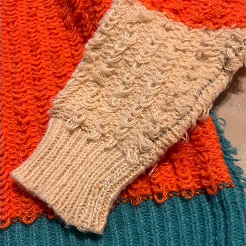 Vibrant Patchwork Crew Neck Sweater - image 3